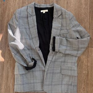 Black and white soft checkered blazer